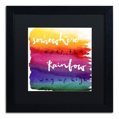 Somewhere by Color Bakery, Black Matte, Black Frame 16x16-Inch