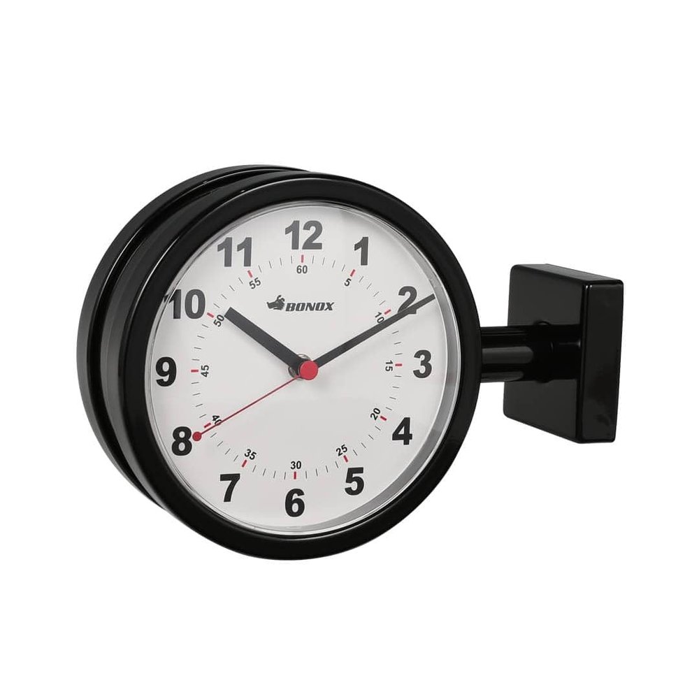 Dulton S624-659BK Double Face Clock, Black, Small Wall Mounted Double-Sided Clock, Height 8.1 inches (205 mm), Width 11.2 inches (285 mm), Depth 3.5 inches (90 mm)