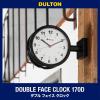 Dulton S624-659BK Double Face Clock, Black, Small Wall Mounted Double-Sided Clock, Height 8.1 inches (205 mm), Width 11.2 inches (285 mm), Depth 3.5 inches (90 mm) view 2