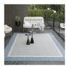 Couristan Recife Indoor Outdoor Rug - Stria Texture 2' x 3'7" Rectangle in Blue, Hose Washable, Low Pile, Pet- Kid Friendly Home Decor for Living Room, Patio Furniture Set, Kitchen view 1