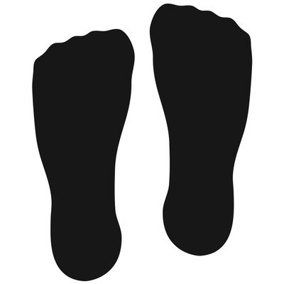LiteMark 9 inch Black Sock Print Decal Stickers for Floors and Walls - Pack of 12