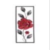 All American Collection New Modern Chic Aluminum/Metal Wall Decor Frame 12"x30" (Red Flower) view 2