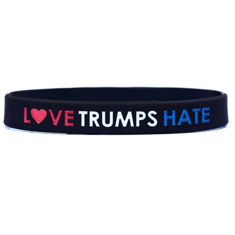 SayitBands One Love Trumps Hate Wristband
