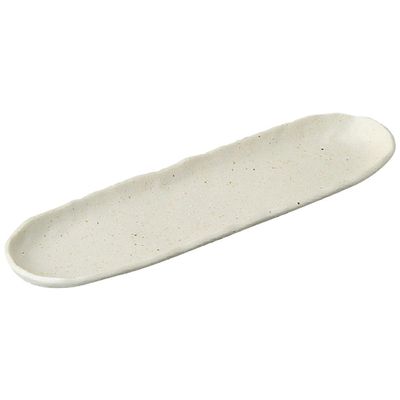 Yamasita Craft 1150040 Powdered Glaze, Long Round Dish, Small, 3.1 x 10.8 x 0.8 inches (8 x 27.5 x 2 cm)