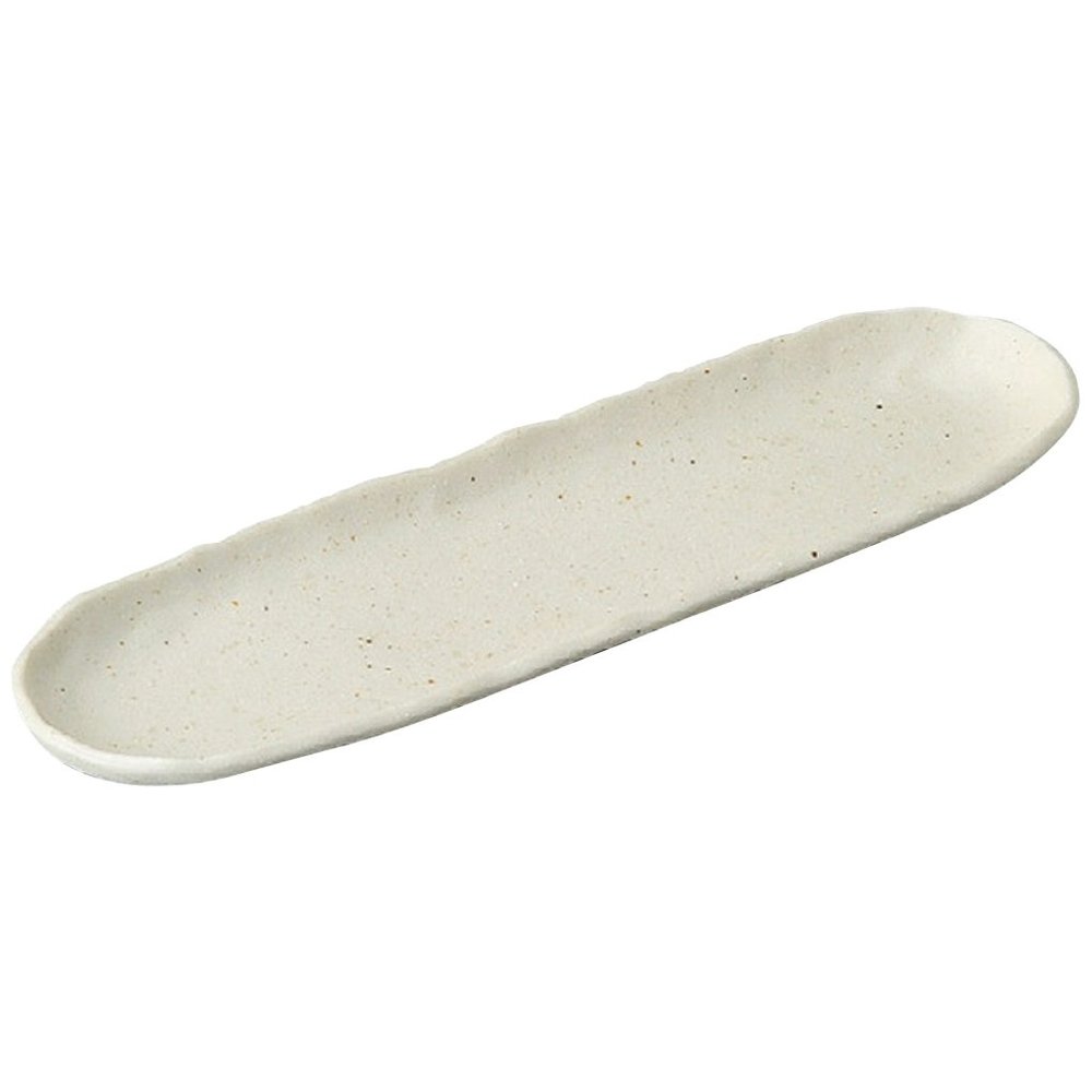 Yamasita Craft 1150040 Powdered Glaze, Long Round Dish, Small, 3.1 x 10.8 x 0.8 inches (8 x 27.5 x 2 cm)