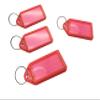 Pack of 50 Large Red Coloured Identity Tag Key Rings - Sliding Fob Keyrings view 1