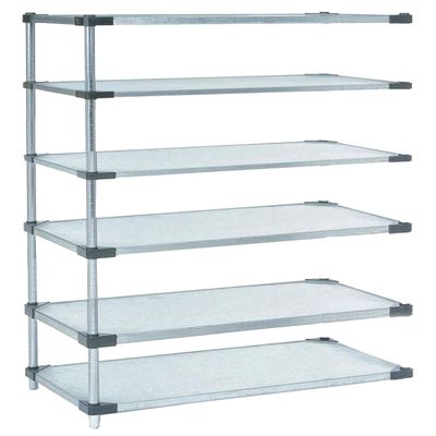 Omega 18" Deep x 72" Wide x 86" High 6 Tier Solid Galvanized Steel Add-On Shelving Unit