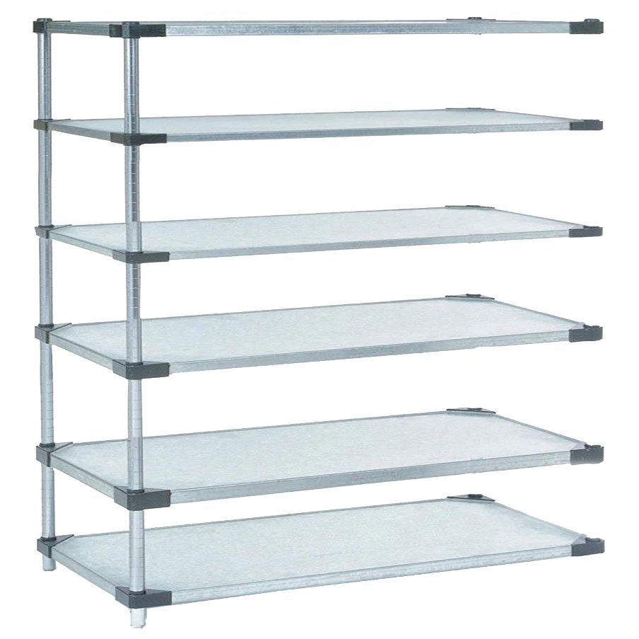Omega 18" Deep x 72" Wide x 86" High 6 Tier Solid Galvanized Steel Add-On Shelving Unit