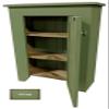 Sawdust City Narrow Wooden Cupboard (Old Sage) view 3