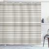 Ambesonne Striped Shower Curtain, Abstract Lines in Earthen Tones Simplistic Chevron Vain Uniform Ranks Blaze Print, Cloth Fabric Bathroom Decor Set with Hooks, 69" W x 75" L, Green Grey view 1