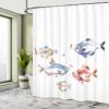 Ambesonne Fishing Shower Curtain, Retro Fishing Love Theme with Goldfish Herring Bream Bass Salmon Image, Cloth Fabric Bathroom Decor Set with Hooks, 69" W x 75" L, Blue Red view 4