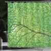 Ambesonne Forest Shower Curtain, Life Symbolized in Part of a Tree Branch High Birch Spring Leaves Design Artwork Print, Cloth Fabric Bathroom Decor Set with Hooks, 69" W x 70" L, Green view 3