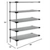 Omega 18" Deep x 48" Wide x 54" High 5 Tier Solid Stainless Steel Add-On Shelving Unit view 2