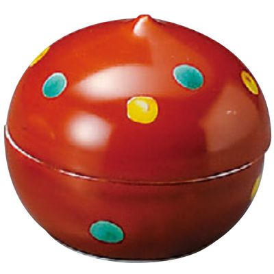 Yamasita Craft 10218-128 Vermilion Polka Dot Lid Delicacy, Small, 2.0 x 2.0 inches (5 x 5 x 5 cm)