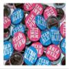 50 Baby Shower 1" Pinbacks - Team Pink Team Blue - Gender Reveal Party Favors view 1