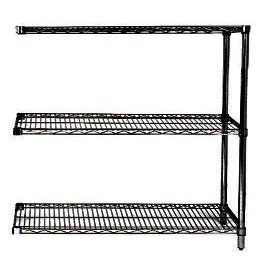 Omega 21" Deep x 42" Wide x 36" High 3 Tier Black Add-On Shelving Unit