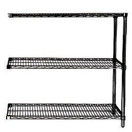 Omega 21" Deep x 42" Wide x 36" High 3 Tier Black Add-On Shelving Unit