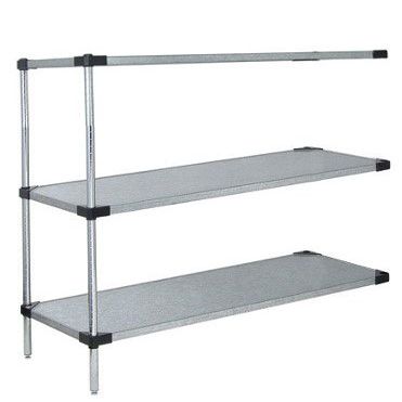 Omega 21" Deep x 48" Wide x 86" High 3 Tier Solid Galvanized Steel Add-On Shelving Unit