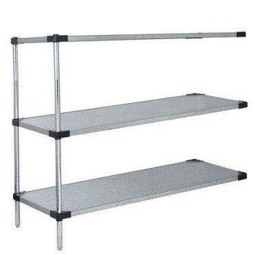 Omega 21" Deep x 48" Wide x 86" High 3 Tier Solid Galvanized Steel Add-On Shelving Unit