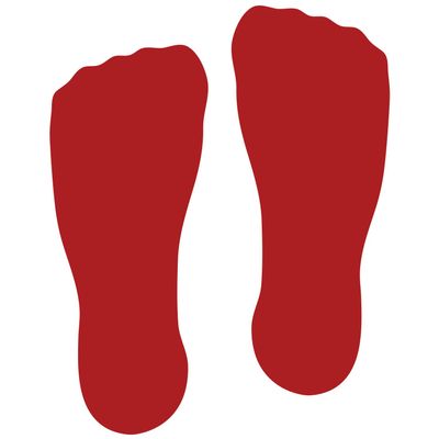 LiteMark 9 inch Red Sock Print Decal Stickers for Floors and Walls - Pack of 12