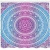 Ambesonne Blue and Pink Shower Curtain, Ombre Mandala Floral Star Medallion Pattern Style Bohemian, Cloth Fabric Bathroom Decor Set with Hooks, 69" W x 84" L, Blue White and Violet view 2
