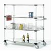 Omega 24" Deep x 54" Wide x 60" High 4 Tier Stainless Steel Solid Mobile Shelving Unit with 1200 lb Capacity view 1