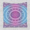 Ambesonne Blue and Pink Tapestry, Ombre Mandala Floral Star Medallion Pattern Style Bohemian, Wall Hanging for Bedroom Living Room Dorm Decor, 60" X 80", Blue White view 1