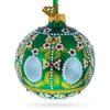 1908 Alexander Palace Royal Green Glass Ball Christmas Ornament 3.25 Inches view 2