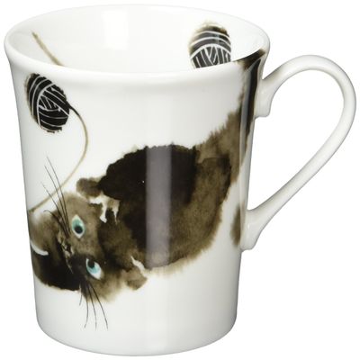 13171 Ceramic Indigo Moko Cat Mug, Black