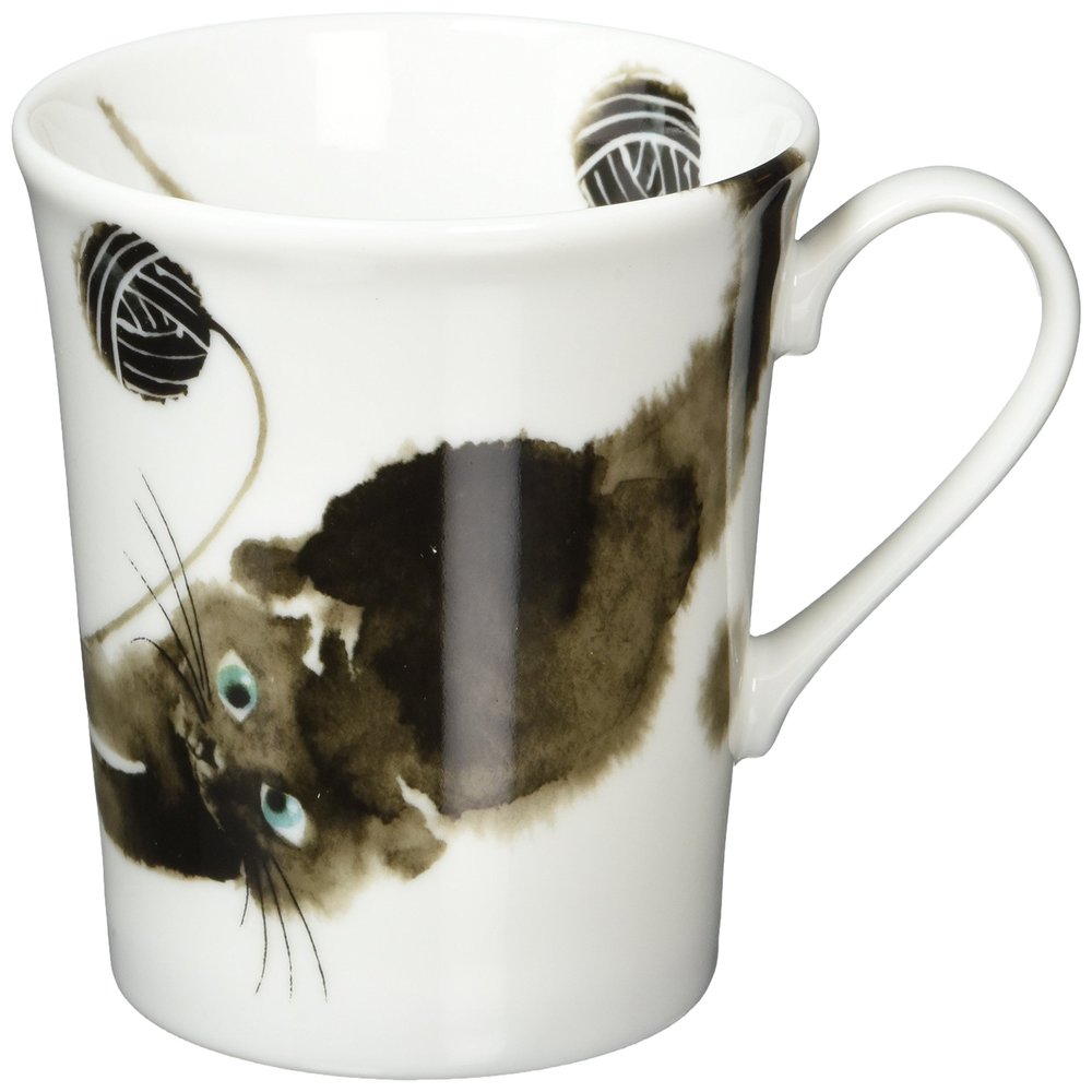 13171 Ceramic Indigo Moko Cat Mug, Black