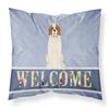 Caroline's Treasures BB5616PILLOWCASE Saint Bernard Welcome Fabric Standard Pillowcase Lightweight Super Soft Easy Care Decorative Artwork Pillowcase, Standard view 1