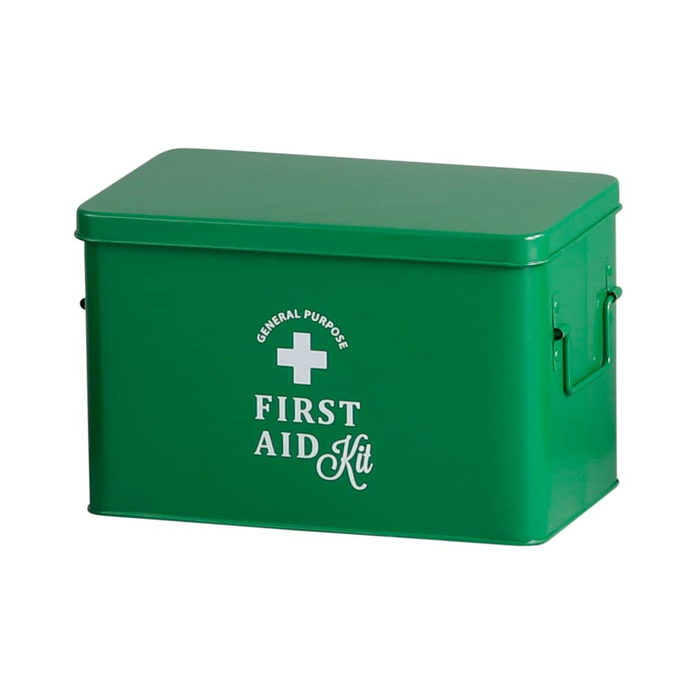 (Habiter) Avite HO-502-GR First Aid Box, L, Green, Approx. 12.8 x 7.9 x 8.1 inches (32.5 x 20 x 20.5 cm)