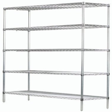 Omega 14" Deep x 60" Wide x 86" High 5 Tier Stainless Steel Wire Starter Shelving Unit