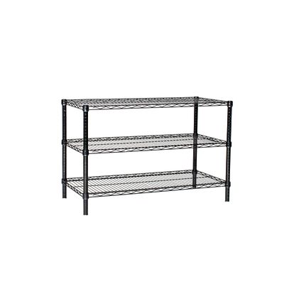 Omega 18" Deep x 72" Wide x 63" High 3 Tier Black Starter Shelving Unit