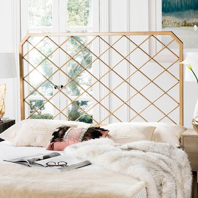 Safavieh Stitch Headboard, Queen, Antique Gold