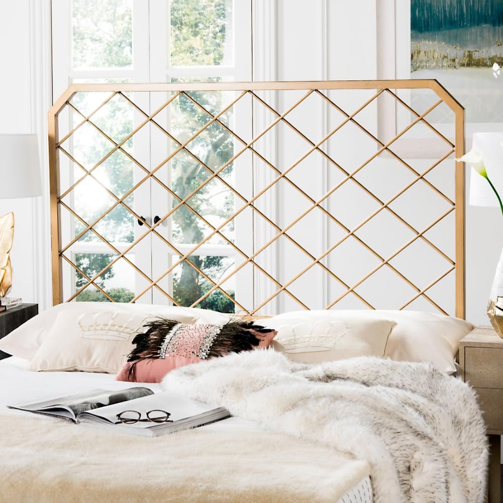 Safavieh Stitch Headboard, Queen, Antique Gold