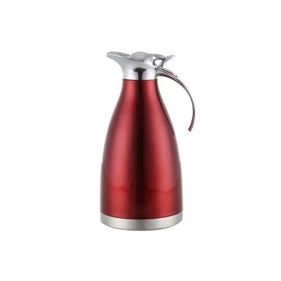 68 Oz 2L Large Capacity Stainless Steel Thermal Carafe with Press Butt Double Wall Vacuum Insulated as Carafe Thermal Coffee PotWater Tea Drink Pot (Red)