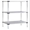 Omega 18" Deep x 30" Wide x 63" High 3 Tier Stainless Steel Solid Starter Shelving Unit view 1