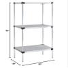 Omega 18" Deep x 30" Wide x 63" High 3 Tier Stainless Steel Solid Starter Shelving Unit view 2