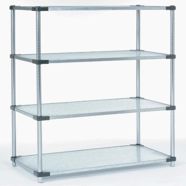 Omega 18" Deep x 54" Wide x 80" High 4 Tier Solid Galvanized Starter Shelving Unit