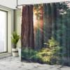 Ambesonne National Parks Shower Curtain, Morning Sunlight in Wilderness Yosemite Sierra Nevada United States Nature, Cloth Fabric Bathroom Decor Set with Hooks, 69" W x 75" L, Green Dark Brown view 4