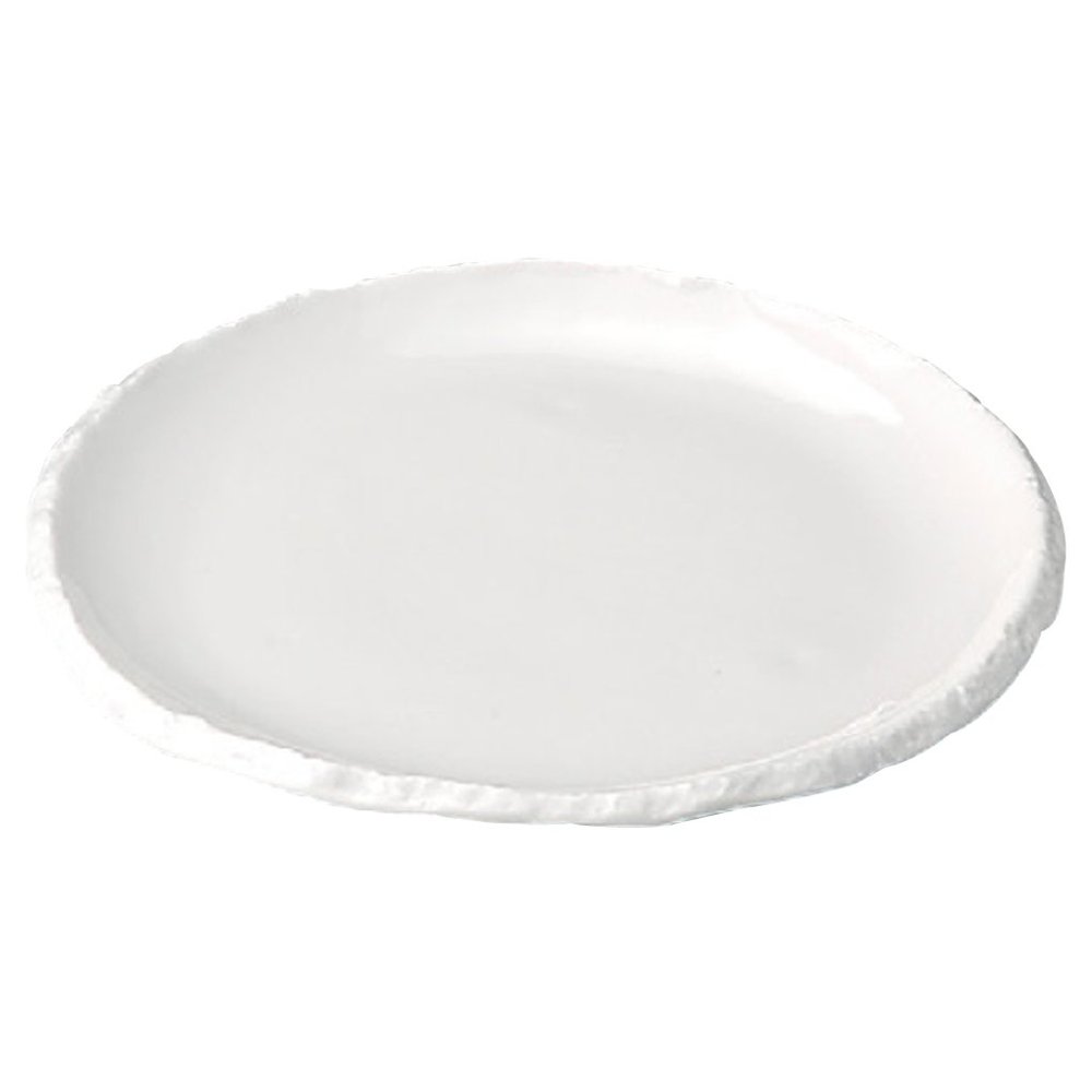 Yamasita Craft 19018-468 White Glaze, Ripple 7.5 Plate, 8.9 x 8.9 x 1.0 inches (22.5 x 22.5 x 2.5 cm)