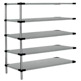 Omega 21" Deep x 54" Wide x 63" High 5 Tier Solid Galvanized Steel Add-On Shelving Unit