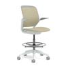 Steelcase White Base with Hard Floor Casters Cobi Stool, Malt view 1