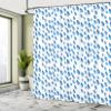 Ambesonne Autumn Shower Curtain, Raindrops Fall Autumn Climate Liquid Gravity Water Cycle Air Mass Image, Cloth Fabric Bathroom Decor Set with Hooks, 69" W x 75" L, Blue and White view 4