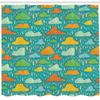 Ambesonne Abstract Shower Curtain, Funk Art Figurative Sloppy Fluffy Rain Clouds on Sky Gloomy Weather Humor Print, Cloth Fabric Bathroom Decor Set with Hooks, 69" W x 84" L, Sea Blue Apricot Mustard view 2