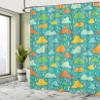 Ambesonne Abstract Shower Curtain, Funk Art Figurative Sloppy Fluffy Rain Clouds on Sky Gloomy Weather Humor Print, Cloth Fabric Bathroom Decor Set with Hooks, 69" W x 84" L, Sea Blue Apricot Mustard view 4