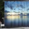 Ambesonne Blue Shower Curtain, Romantic Scenery Photoart of Dusk Sunset Over The Calm Tropic Picture for Coastal Ocean, Cloth Fabric Bathroom Decor Set with Hooks, 69" W x 84" L, Blue Orange view 3