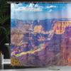 Ambesonne Canyon Shower Curtain, Aerial View of Epic Grand Canyon Activity of River Stream Over Rock Plateau Print, Cloth Fabric Bathroom Decor Set with Hooks, 69" W x 70" L, Blue Tan view 3