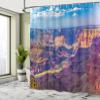Ambesonne Canyon Shower Curtain, Aerial View of Epic Grand Canyon Activity of River Stream Over Rock Plateau Print, Cloth Fabric Bathroom Decor Set with Hooks, 69" W x 70" L, Blue Tan view 4
